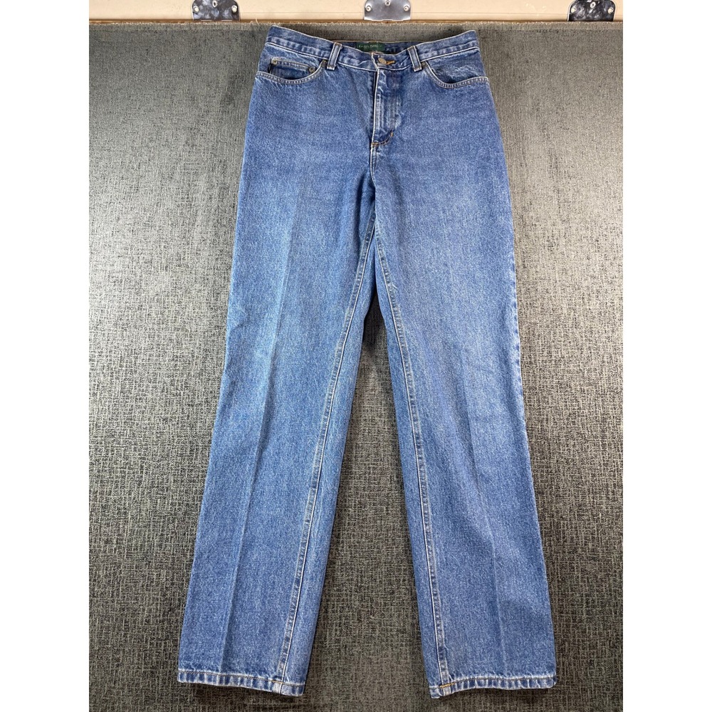 Lauren Ralph Lauren Jeans Co Womens 8 Medium Wash Straight Leg Denim Blue Jeans